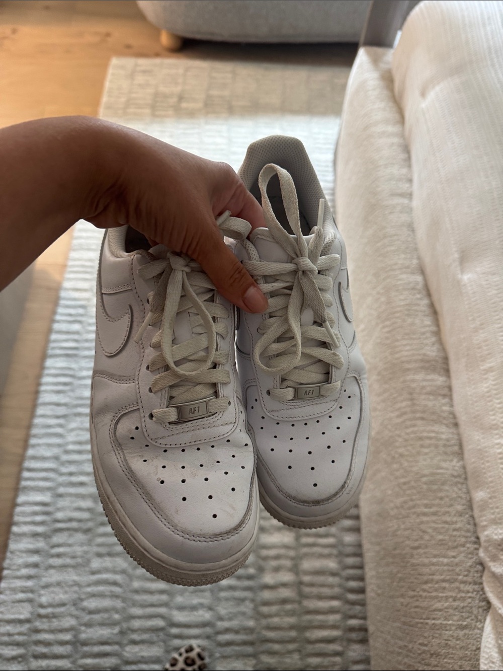 Nike White Low-Top air force Leather Sneakers
